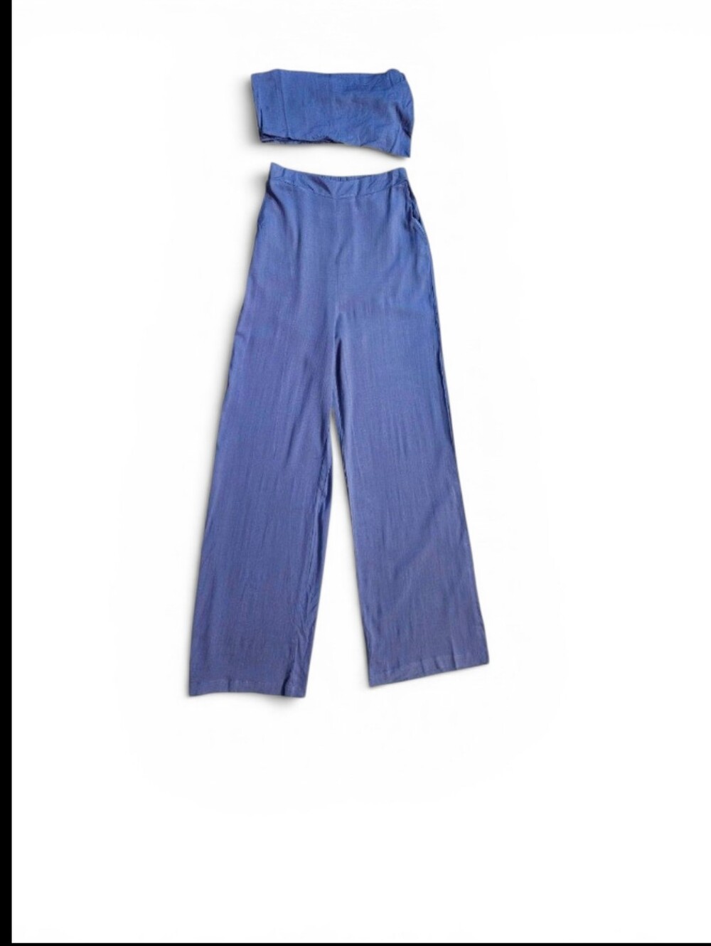 HYFVE Navy Wide-Leg Pants with Bandeau Set